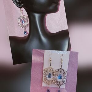 Elegant Silver and Blue Dangle Earrings